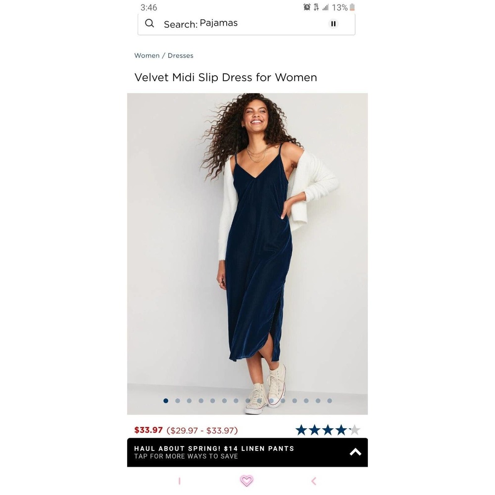 Old Navy NEW with TAG Most Popular Women's Velvet Midi Slip Dress - Size xxl